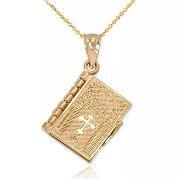 HOOUN Men Women Gold Bible Pendant Lord's Prayer Necklace Christian Religious Jewelry