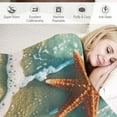 thumbnail image 3 of ARISTURING Sea Turtles Starfish Flannel Blanket for All Seasons Lightweight Soft Blanket 60x80in, 3 of 6