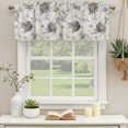 thumbnail image 4 of Vintage Floral Valances for Window 2 Pack, Botanical Grey Black Rose Leaf Linen Window Valance Curtains for Kitchen, Rod Pocket Short Curtains for Bathroom Bedroom Decor, 54" x 18", 4 of 9