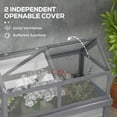 thumbnail image 6 of Outsunny Raised Garden Bed with Polycarbonate Greenhouse, Gray, 6 of 9