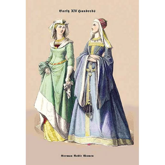 German Noblewomen, 15th Century Fine art canvas print (20" x 30")