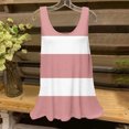thumbnail image 2 of Staron Summer Tops for Women Casual Fashion Striped Round Neck Sleeveless Loose Basic Comfy Tank Top with Pockets, Pink M, 2 of 5