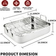 thumbnail image 2 of 16.5inch Roasting Pan with V-Shape Rack - Stainless Steel Large Turkey Roaster for Chicken Ham, 2 of 6