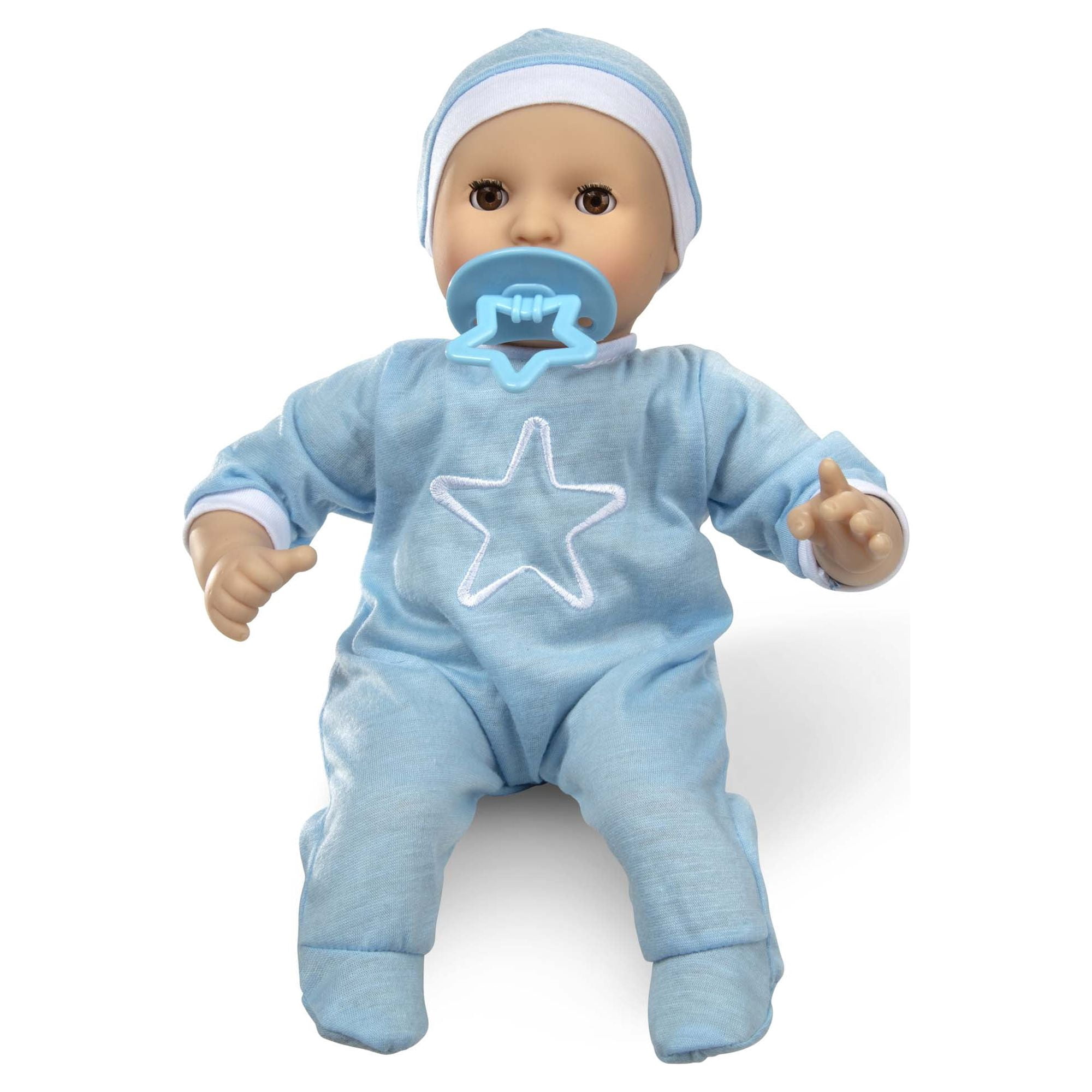Melissa & Doug Mine to Love Jordan 12” Light Skin-Tone Boy Baby Doll with Romper, Cap, Pacifier