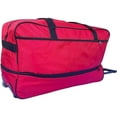 thumbnail image 3 of 28" Heavy Duty Iron Bar Duffle Bag - Collapsible Travel Bag with Multi-Pocket System, Wheels - Red, 3 of 6