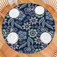 thumbnail image 2 of Pioneer Flower Floral Print Pattern Round Fitted Tablecloth with Elastic Edge,Dining Table Cover Waterproof,Outdoor Round Tablecloth for Camping,Dining,Indoor and Outdoor, 2 of 7