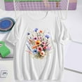 thumbnail image 4 of Women's Wildflower Graphic Tees Cute Vintage Floral T Shirt Short Sleeve Casual Loose Printed Tops, 4 of 4