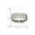 thumbnail image 2 of Stainless Steel Polished Hammered and Grooved 7.50mm Band, 2 of 8