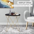 thumbnail image 4 of HOMCOM Round Coffee Table Wood Metal Bedside Table for Living Room Bedroom, 4 of 10