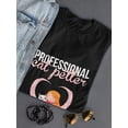 thumbnail image 3 of Professional Cat Petter Graphic Women Black T-Shirt, Female x-Large, 3 of 4