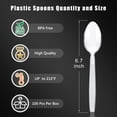 thumbnail image 2 of Plastic Spoons 100 Pieces,6.7 Inch Reusable Plastic Spoons Transparent and Robust Cutlery Sets for Birthday Party Barbecue Party Wedding ect, 2 of 6