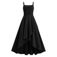thumbnail image 7 of SGFCWSX Girls Pageant Dress Spaghetti Strap Satin High Low Hem Ruched Wedding Party Dresses for Kids Black Size 11, 7 of 7