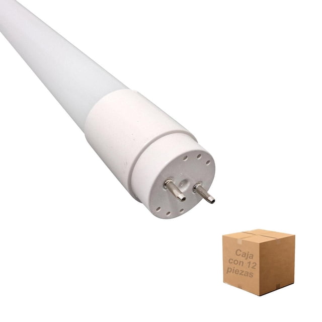 12Pzs Tubo Led T8 18W Luz De Dia 6500 K Opalino TL0218 blanco 18w