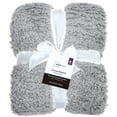 thumbnail image 3 of Mainstays Faux Shearling Blanket, Lt. Gray, King 102"X90", for Adult, 3 of 7