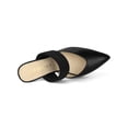 thumbnail image 4 of BLISSFUL STEP Women's Pointed Toe Elastic Strap Stiletto Heelsed Mules Black 7, 4 of 8