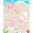 thumbnail image 4 of Girls One Piece Swimsuits Long Sleeve Mermaid Swimsuit for Girls Cute Bathing Suits Girls Bathing Suits Size 7-8 Pink, 4 of 7