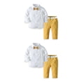 thumbnail image 1 of Sonducket Primavera otoño niños camisa de manga larga pantalones conjunto banquete evento pajarita cinturón ropa pantalones con bolsillos Type3 NO3, 1 of 6