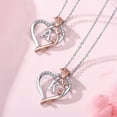 thumbnail image 4 of TURANDOSS Rose Heart Necklaces for Women, Heart Initial Pendant Necklaces for Women Jewelry Christmas Valentines Anniversary Birthday Gifts for Her Mom Wife Womenfriend Daughter, 4 of 7