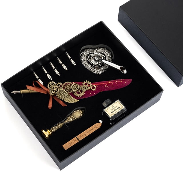 Kit de pluma de inmersión vintage apto para firmas de arte de caligrafía gótica Set de regalo para principiantes