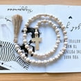 thumbnail image 3 of Easter Wood Bead Garland with Tassels,Farmhouse Rustic Natural Wooden Beads Tassel String,Boho Prayer Beaded Garlands with Cross for Vase Tiered Tray Wall Home Decor Gift, 3 of 6