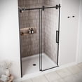 thumbnail image 4 of Vitravo 48'' x 76'' Semi-Frameless Sliding Shower Door with CrystalTech Treated 5/16'' Tempered, Clear Glass, Matte Black Hardware, SKU: AQ-1530-BL-L-R, 4 of 4
