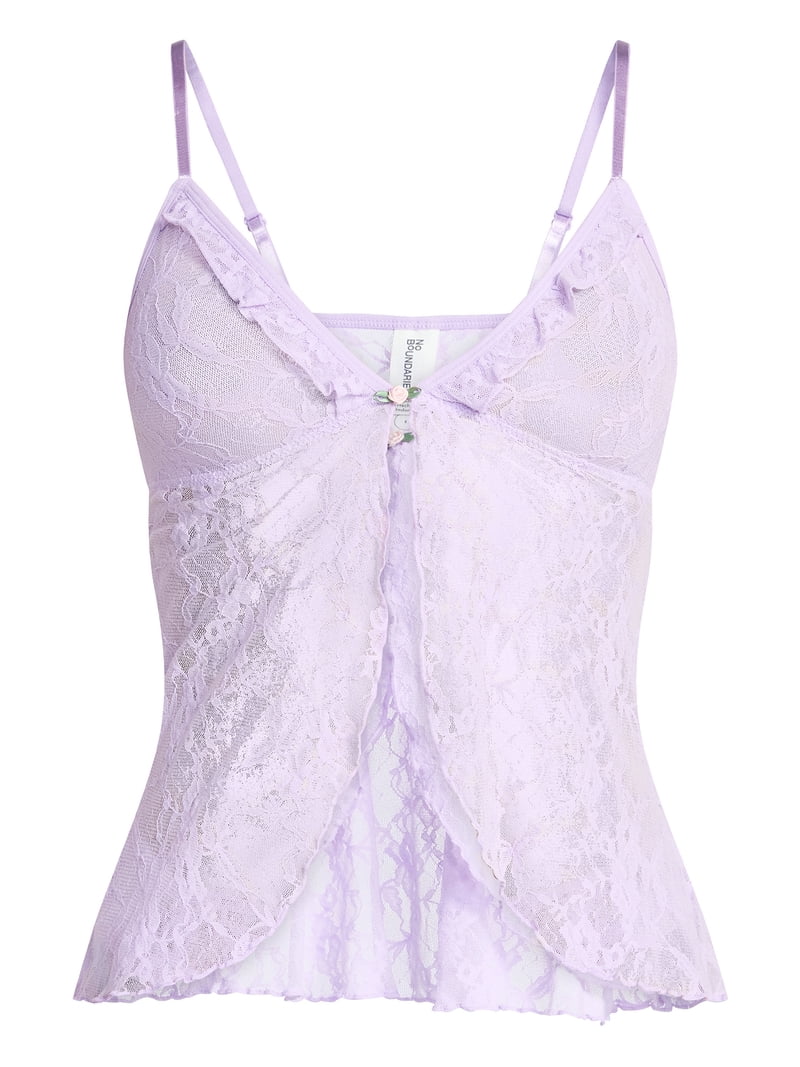 No Boundaries Lace Flyaway Cami Top, Women's XS-XXXL - Walmart.com
