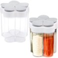 thumbnail image 1 of 2pcs 5 in 1 Plastic Spice Jars Clear Spice Containers 5 Compartment Spice Boxes for Spices Herbs Salt Pepper BBQ Picnic Travel Camping Kitchen, 1 of 5