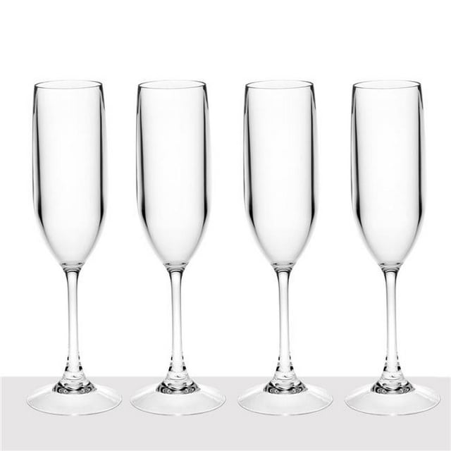 LeadingWare TRS-0705 Unbreakable Tritan 6 oz Champagne Flute - Set of 4