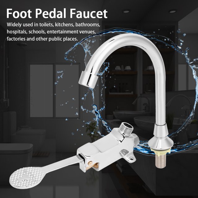 Foot Pedal Faucet Durable Basin Faucet Foot Pedal Valve Water Tap Kitchen for Toilets
