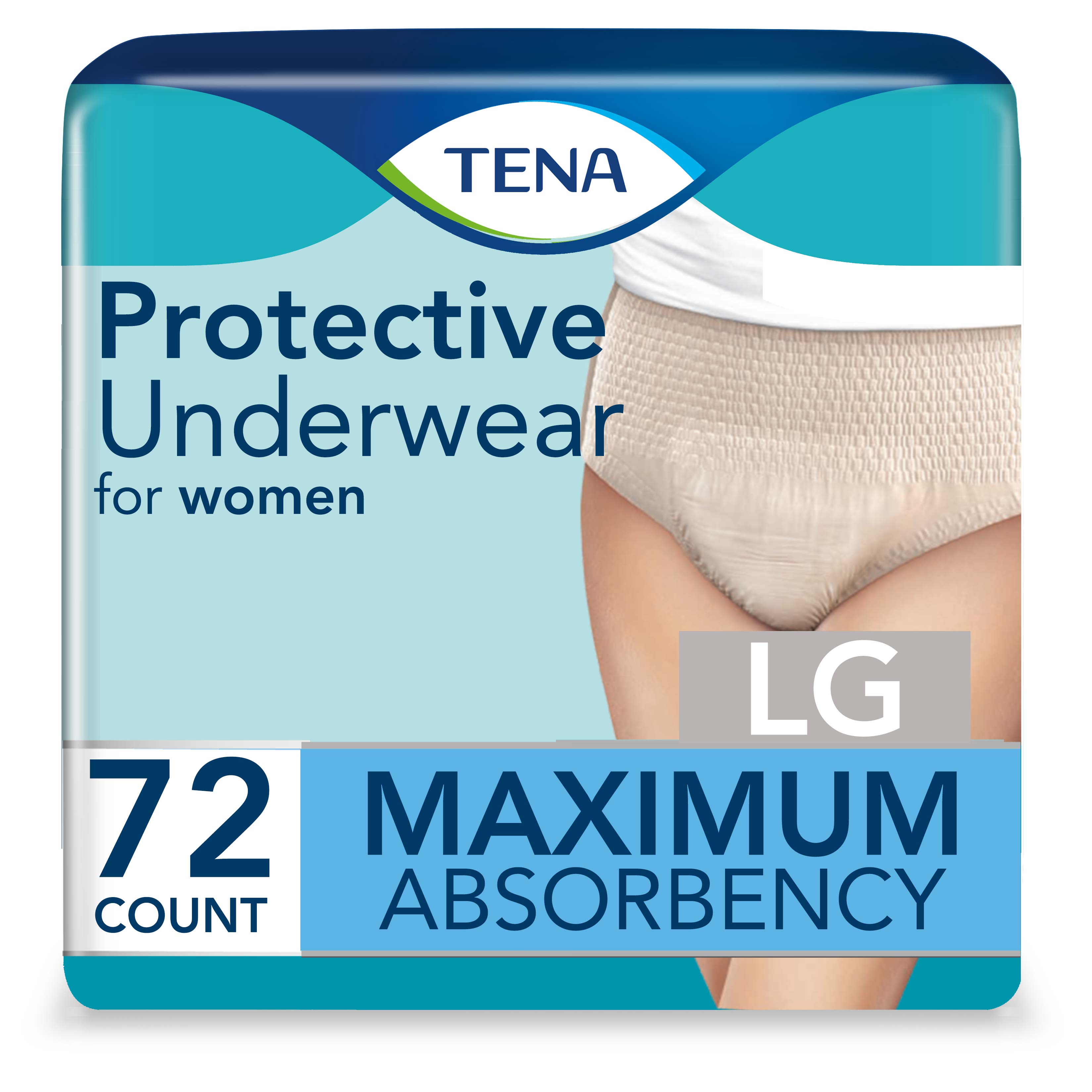 Tena ProSkin Incontinence Underwear for Women, Maximum Absorbency, Large, 72 ct