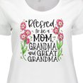 thumbnail image 4 of Inktastic Blessed to Be a Mom, Grandma, and Great Grandma Pink Flowers Women's Plus Size T-Shirt, 4 of 5