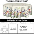 thumbnail image 2 of Spring Summer Floral Tablecloth Round 60 Inch,Colorful Wildflower Leaf Butterfly Polyester Circle Table Cloth Wrinkle Stain Resistant Washable Table Cover for Kitchen Dining Room Party Picnic, 2 of 6