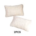 thumbnail image 3 of Cateissary Funda de cojín de fácil cuidado, 2 piezas, para decoración cómoda del hogar, fundas para cojines, funda de almohada Juegos de cama blanco, 3 of 6