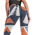 thumbnail image 2 of Simplicity Vintage Geometric Lake High Waisted Leggings for Women Regular & Plus - No See Through Tummy Control Cycling Workout Yoga Pants without Pockets XL, 2 of 6