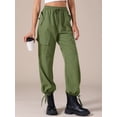 thumbnail image 2 of DARING DIVA Women's Cargo Pants with Pockets Casual Trousers Large Green, 2 of 6
