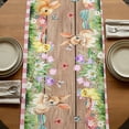 thumbnail image 5 of Table Runners 72 Inches Long Dress Scarves, Happy Easter Bunny Farmhouse Kitchen Table Runner, Coffee Tablerunners, Spring Floral Wooden Pink Plaid 14x72 Inch, 5 of 9