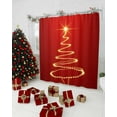 thumbnail image 5 of Red Christmas Tree Shower Curtain, Golden Lights Xmas Tree Waterproof Fabric Shower Curtains with 12 Hooks, Bathroom Curtain Set for Bathroom Accessories Decor, 36 x 72 Inches, 5 of 9