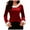 Red, variant on TAmten Christmas Shirts for Women Xmas V Neck T-Shirt Trim Sweaters Casual Loose Sweatshirt Velvet Long Sleeve Holiday Pullover Tee Tops(Red,M)