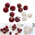 thumbnail image 2 of Multipurpose Flocking Glittered Christmas Baubles Set of 3 Shatterproof Tree Decorations Home Accessory Decoration, 2 of 9