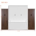 thumbnail image 3 of Harper & Bright Designs Full Murphy Bed Wall Bed with Closet, Full Size Cabinet Bed Folding Wall Bed with Storage Drawers and Desk for Guest Room Office, White, 3 of 13