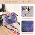 thumbnail image 4 of Wavy Quilted Cosmetic Bag Large-Capacity Travel Toiletry Organizer Includes 9-Piece Portable Travel Bottle Set Magical Boy, 4 of 6