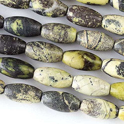 Cherry Blossom Beads Yellow Turquoise Beads 7x14mm Smooth Rice - 8 Inch Strand