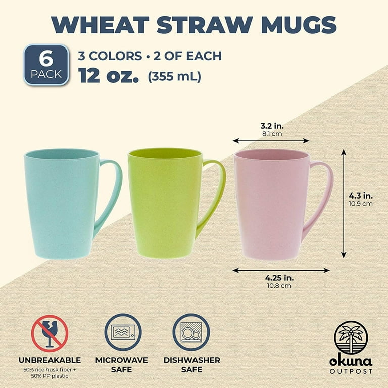 Coffee Mugs Set of 4, Plastic Coffee Cups Set, Unbreakable Coffee Mug  Plastic with Handle, Reusable Plastic Mug Dishwasher Safe,Navy Blue