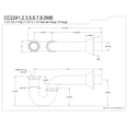 thumbnail image 2 of Kingston Brass CC2240MB 1-1/4" (or 1-1/2") x 1-1/2" P-Trap with Bell Flange, 13-1/16" Length, 18 Gauge, Matte Black, 2 of 2
