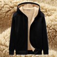thumbnail image 4 of Skymirror Men Winter Coat Thick Soft Plush Hooded Zip Up Cardigan Long Sleeve Solid Color Drawstring Pockets Casual Plus Size Men Jacket, 4 of 8