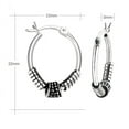 thumbnail image 2 of Tilo Jewelry 925 Sterling Silver Oxidized Tribal Bali Beaded Oval Hoop Earrings (22mm) for Women & Unisex, 2 of 7
