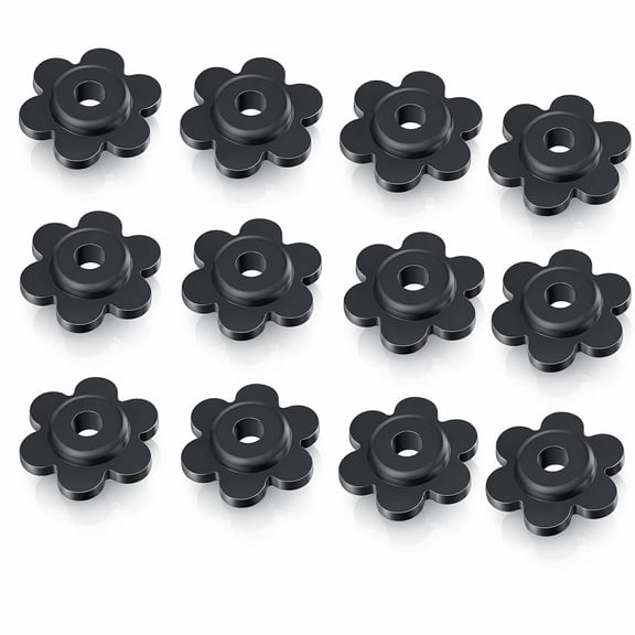 Lsupdaol 12 Count Black Rubber Garden Flagpole Stoppers