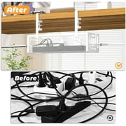 Under Desk Cable Management Tray White, IRmm Cable Management Under Desk No Drill, Cable Tray with Clamp for Desk Wire Management,Desk Cable Management Box for Office, Home - No Damage to Desk