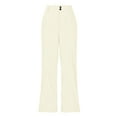thumbnail image 4 of Rotm Pantalones Para Mujer Womens Casual High Waist Straight Leg Pants Stretchy Button Business Dress Work Pocket Trousers White,XL, 4 of 6