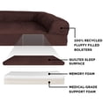 thumbnail image 3 of Cama para perros Furhaven de espuma viscoelástica para perros grandes con refuerzos extraíbles y funda lavable, para perros de hasta 95 libras - Sofá acolchado - Café, Jumbo/XL, 3 of 5